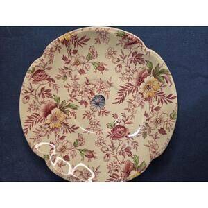 Vintage Johnson Brothers Old English pink floral chintz design Dessert Plate